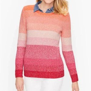 Talbots Sweater S Pima Cotton Ombre Orange/Red